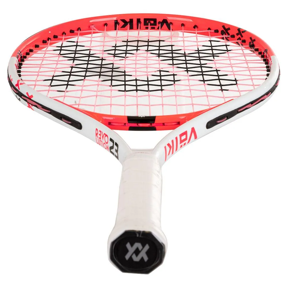 Juniors` Revolution 23 Prestrung Tennis Racquet White and Hot Pink