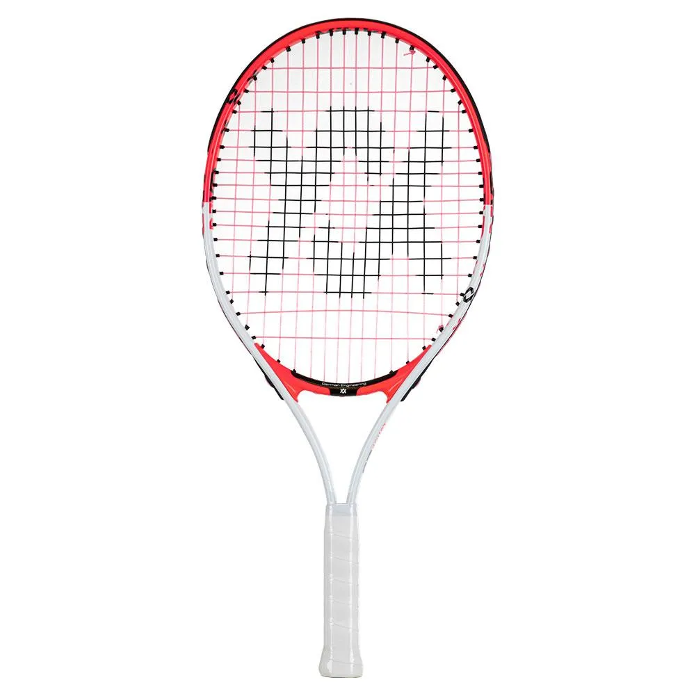 Juniors` Revolution 23 Prestrung Tennis Racquet White and Hot Pink