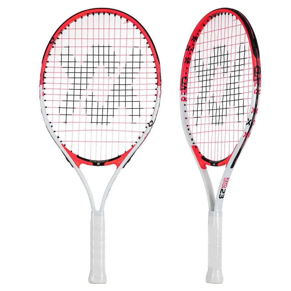 Juniors` Revolution 23 Prestrung Tennis Racquet White and Hot Pink