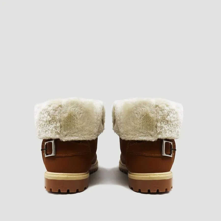 Kiera Fur Trim With Buckle Detail Boot