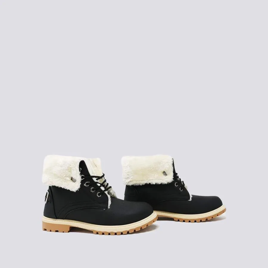 Kiera Fur Trim With Buckle Detail Boot