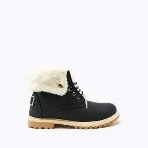 Kiera Fur Trim With Buckle Detail Boot