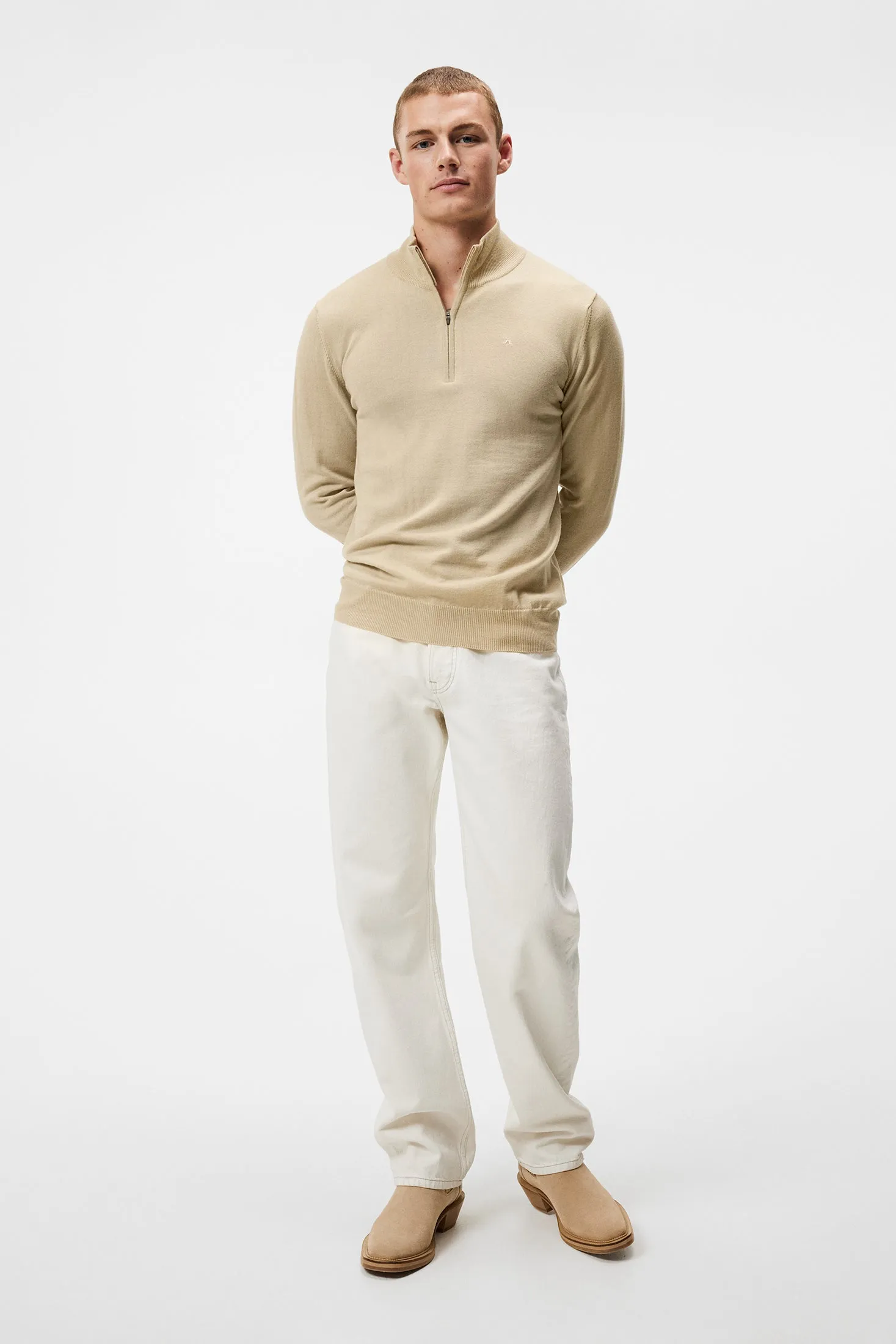 Kiyan Quarter Zip Sweater / Safari Beige