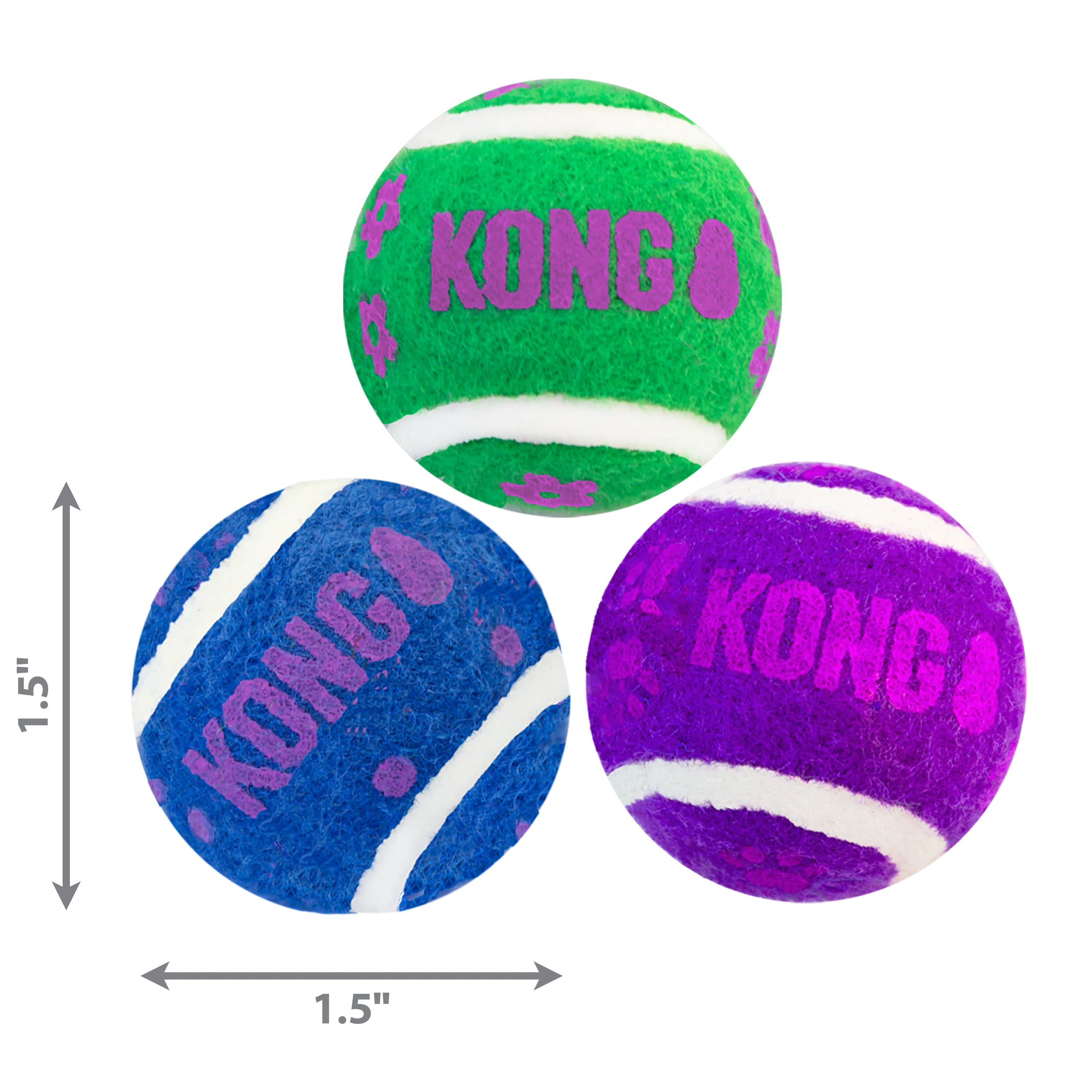 KONG | Cat Toys | Tennis Balls with Bells - 3 Pack