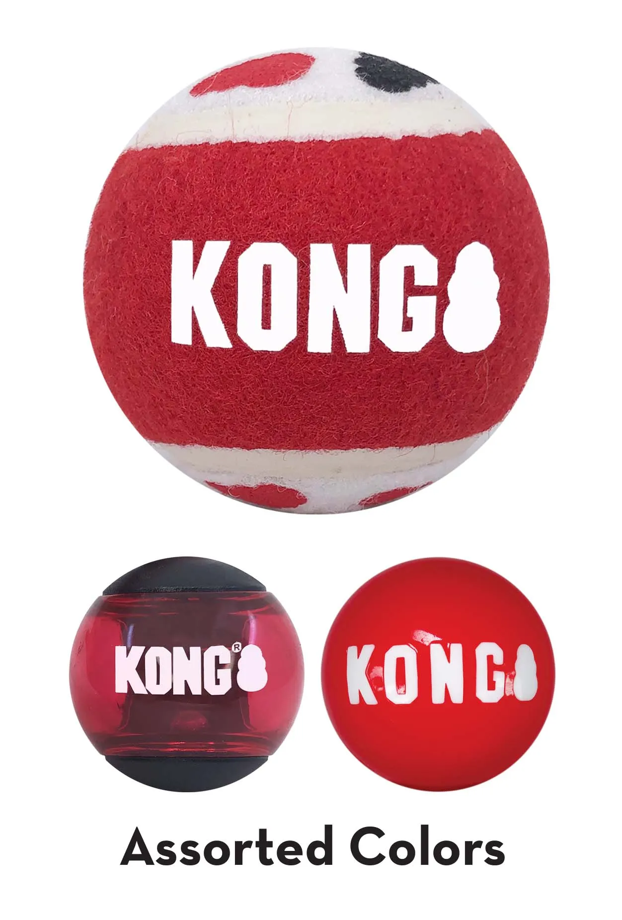 KONG Signature Balls, 3pk Asst LG