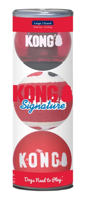 KONG Signature Balls, 3pk Asst LG