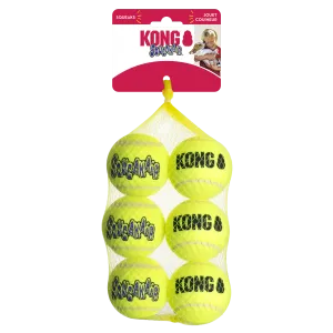 Kong Squeak Air Tennis Ball Medium 2.5" - 6 pack