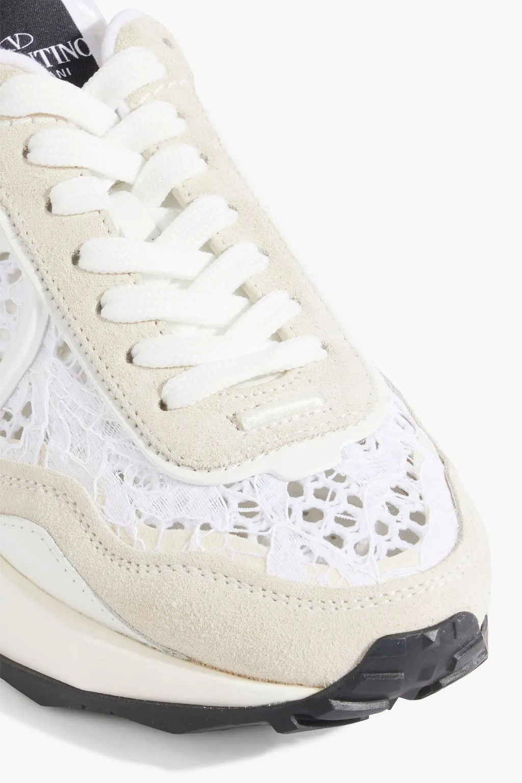 Lacerunner sneakers in suede and lace VALENTINO GARAVANI, beige