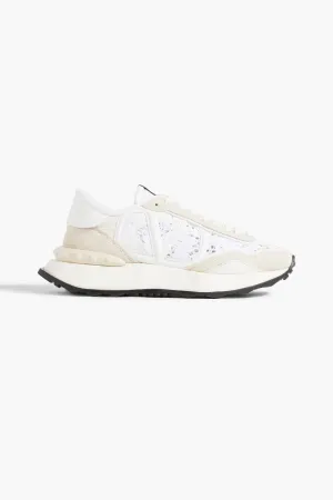 Lacerunner sneakers in suede and lace VALENTINO GARAVANI, beige