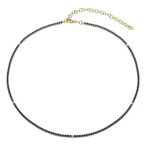 Lapis Gemstone Tennis Necklace