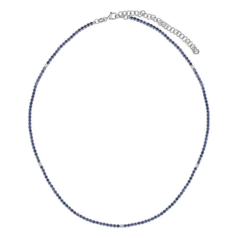 Lapis Gemstone Tennis Necklace