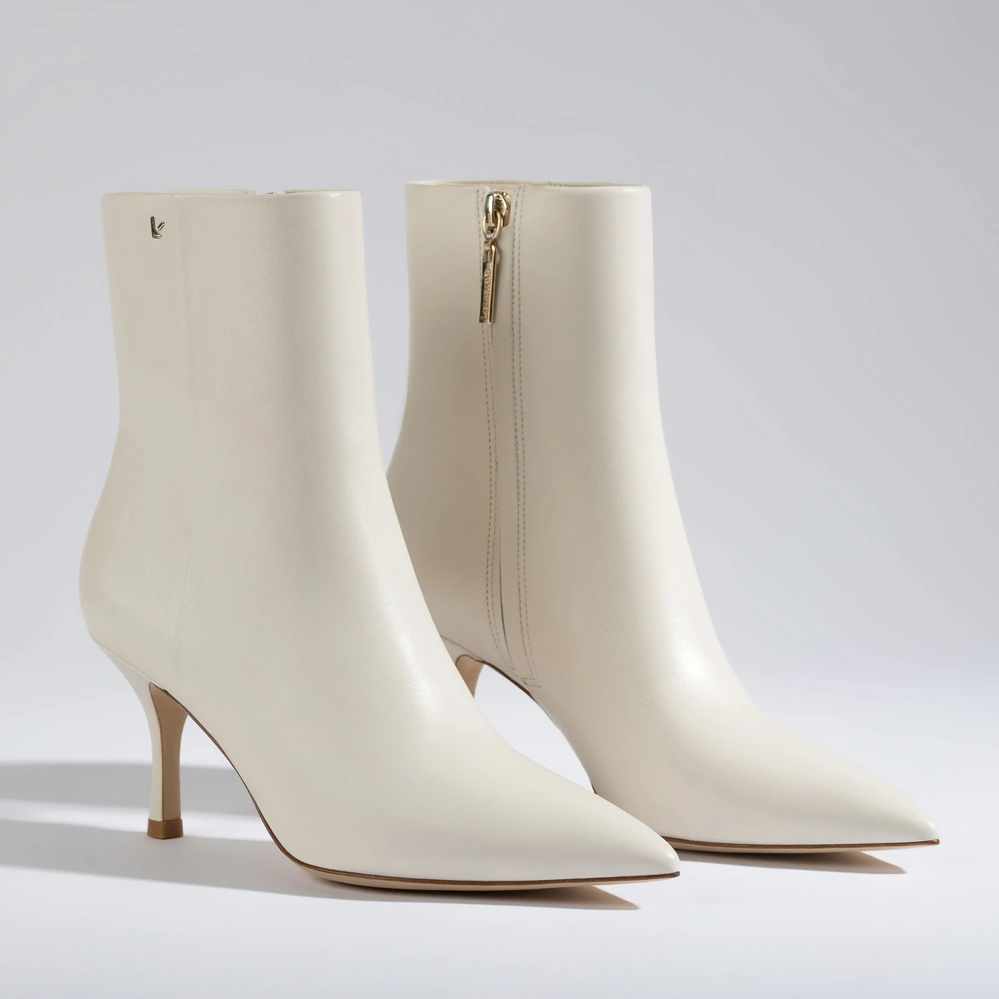 Larroude Mini Kate Boot In Ivory Leather