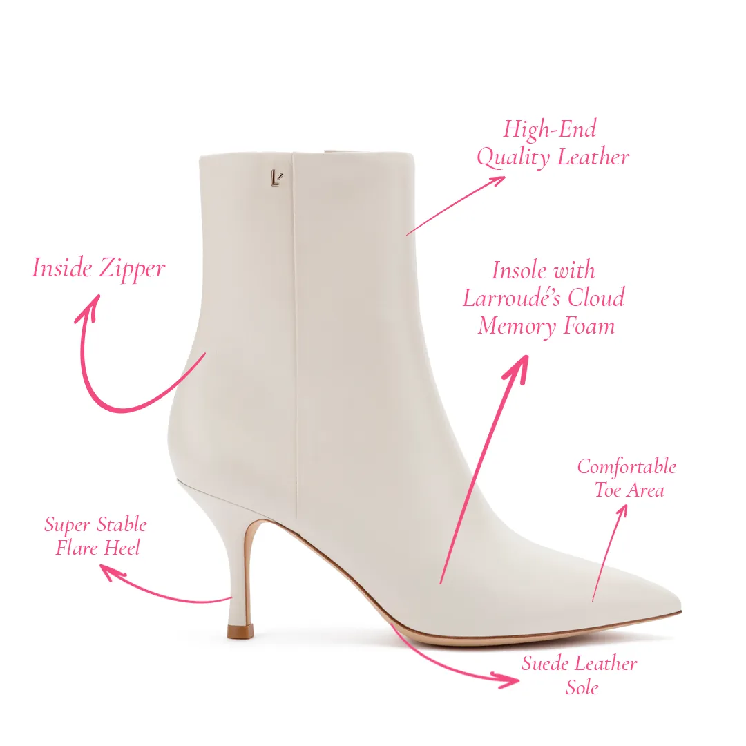 Larroude Mini Kate Boot In Ivory Leather