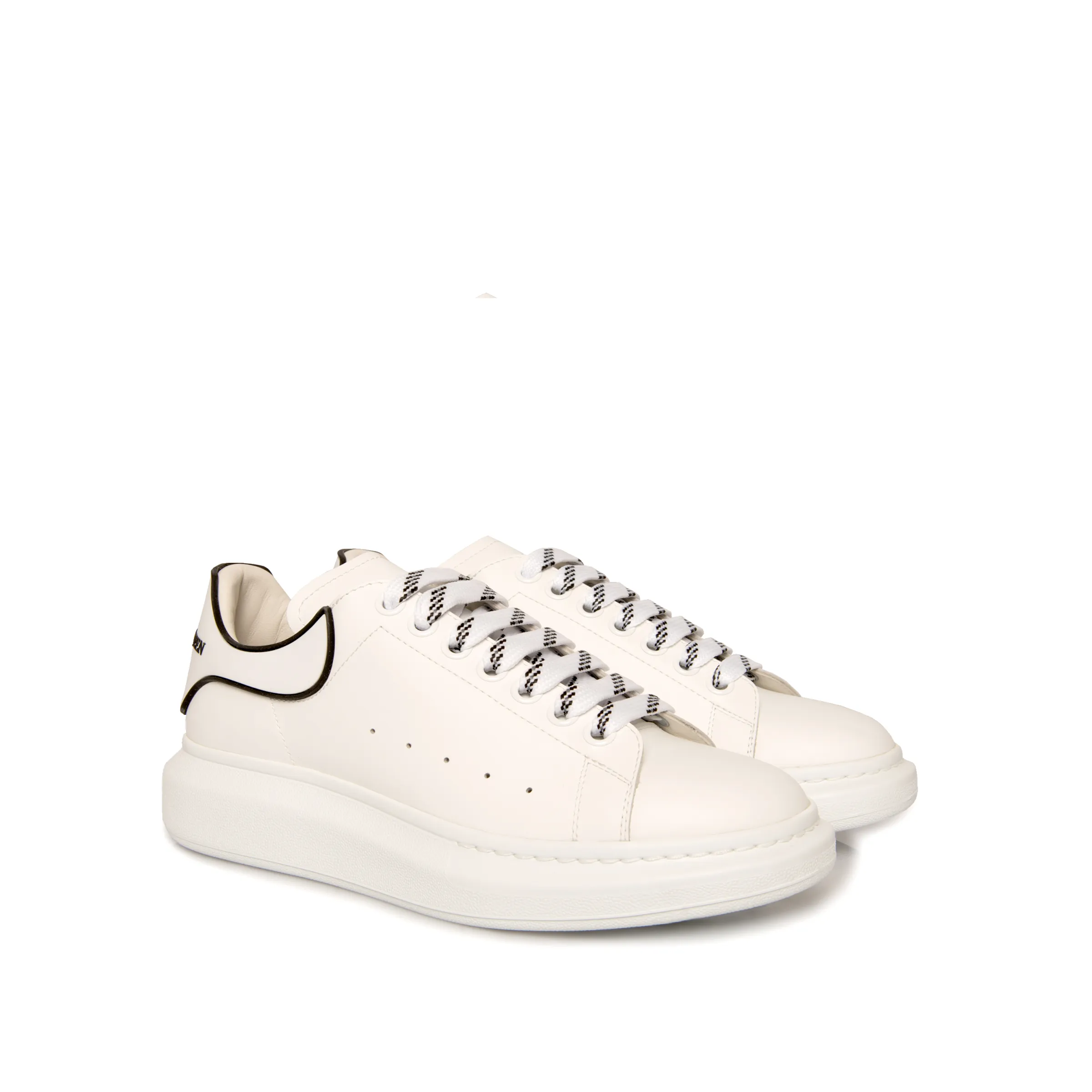 Larry Rubber Heel Sneaker in White