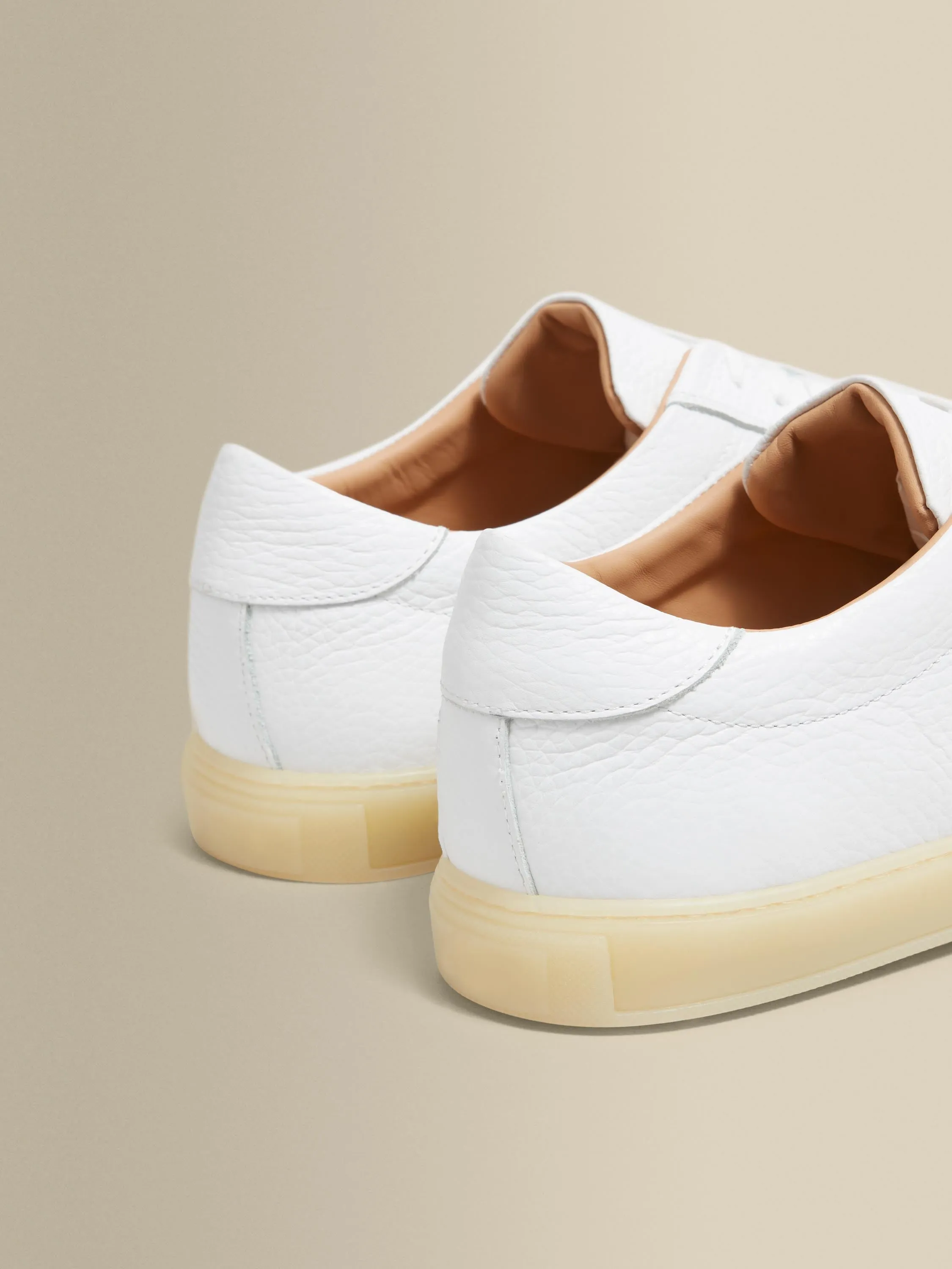 Leather Sneakers With Gum Sole