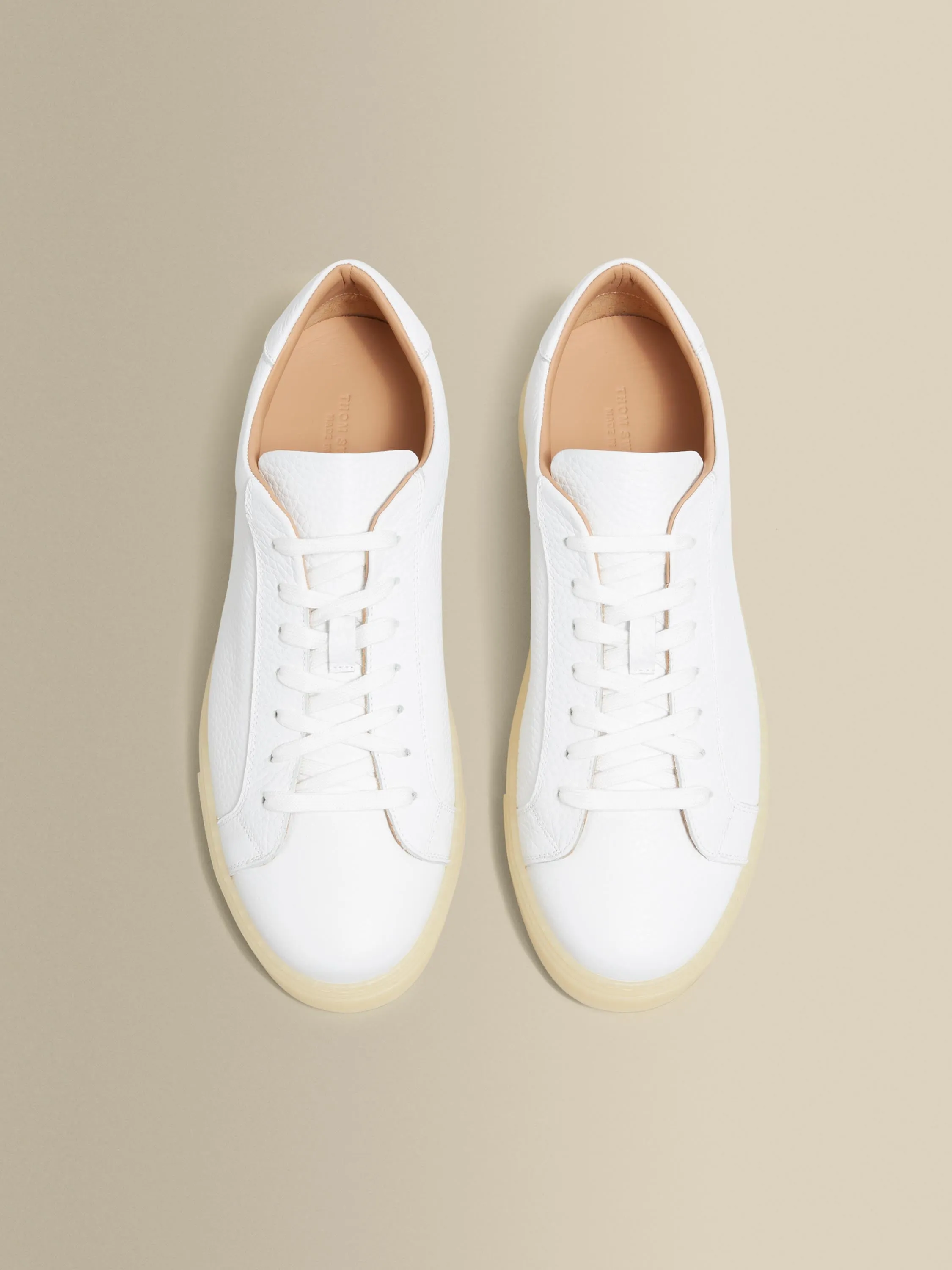 Leather Sneakers With Gum Sole