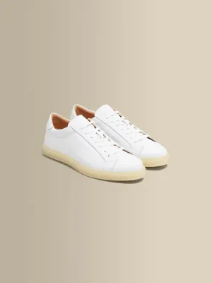 Leather Sneakers With Gum Sole