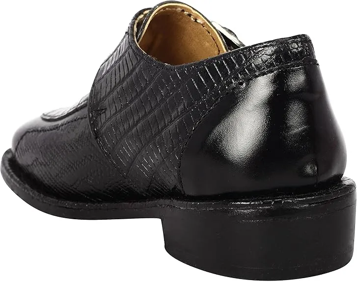 LIBERTYZENO Boys Black Genuine Leather Shoes Size 9 Pair of Shoes