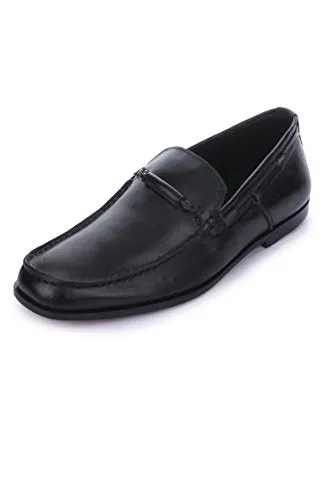 LIBERTYZENO Mens Genuine Leather Tassel Loafers Dress Shoes 985 Black