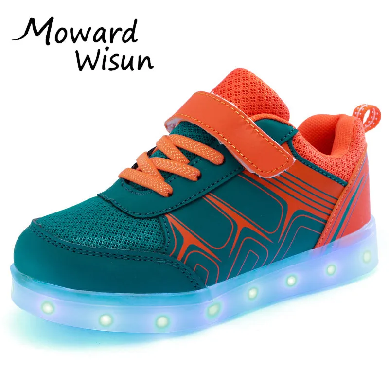 Light Glowing Luminous Sneakers with light sole for Kids Boys Girls