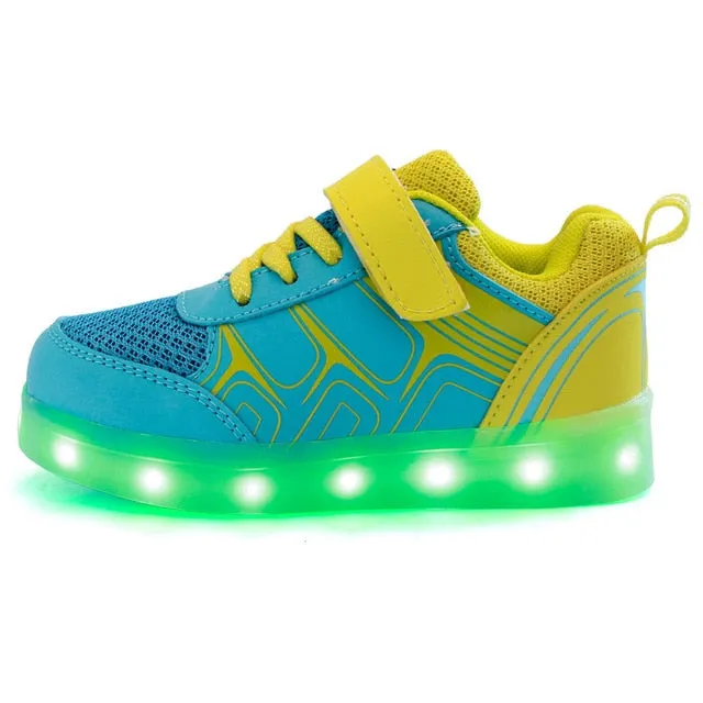 Light Glowing Luminous Sneakers with light sole for Kids Boys Girls