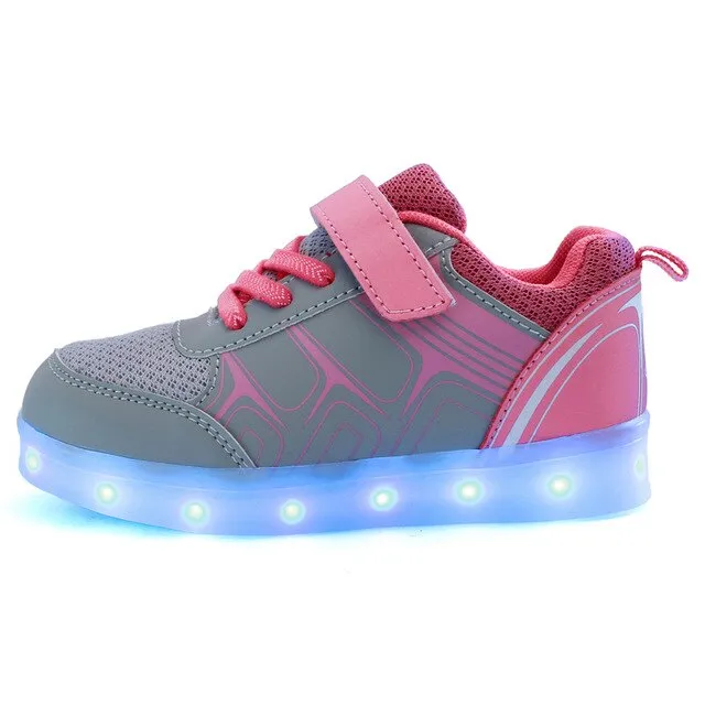 Light Glowing Luminous Sneakers with light sole for Kids Boys Girls