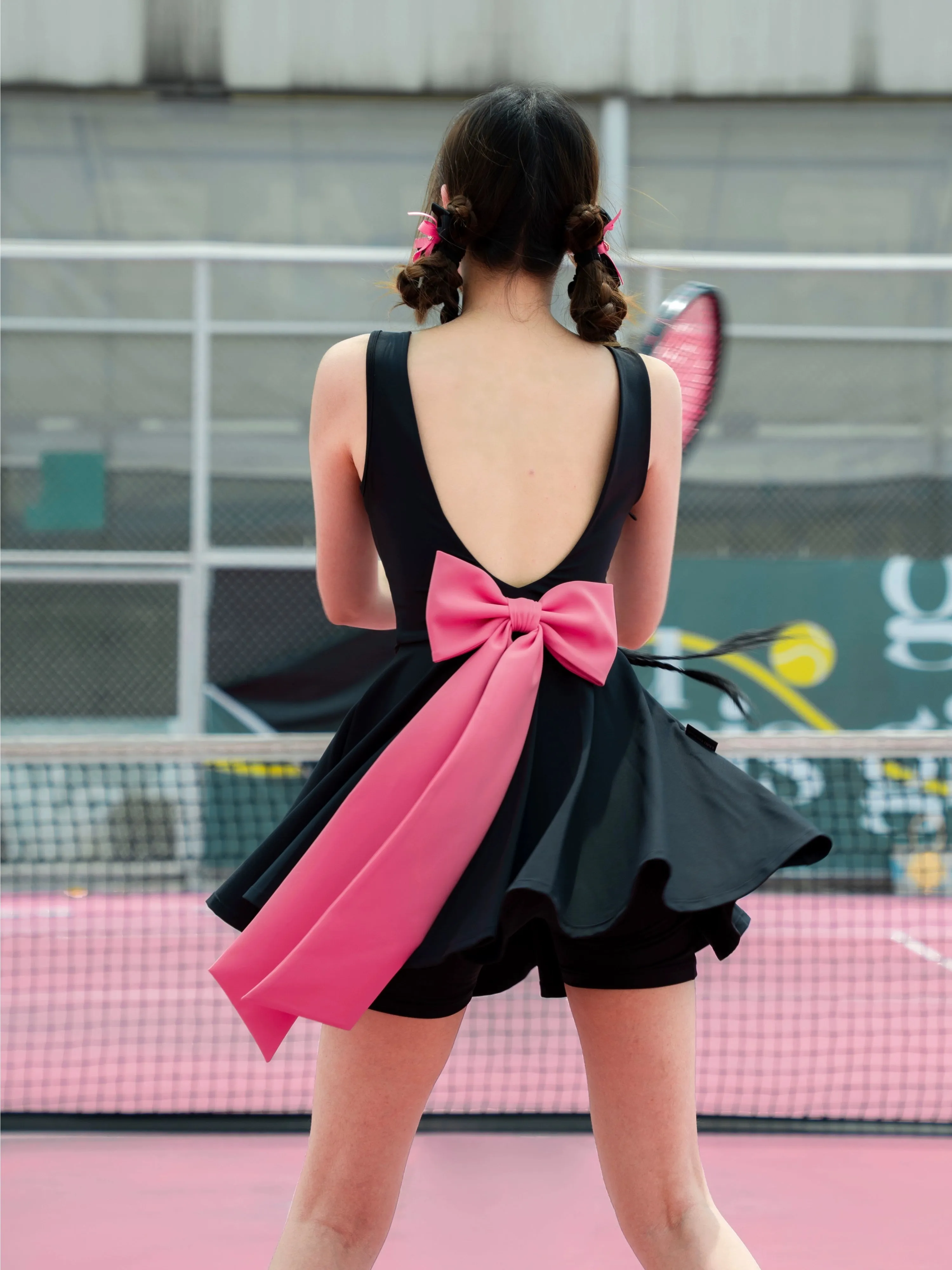 LMD Black Pink Dry Fit Tennis Dress