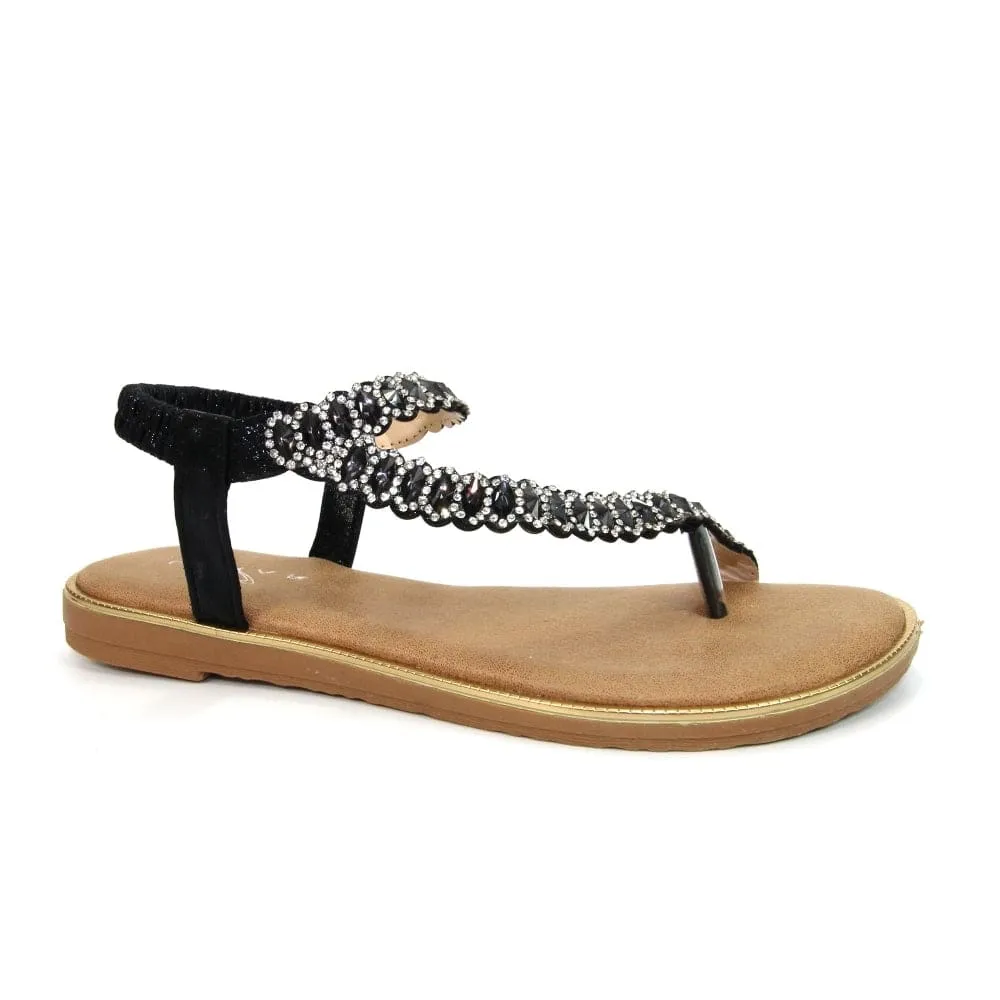 Lunar Shoes Yasmine Glitzy Toe Loop Sandal