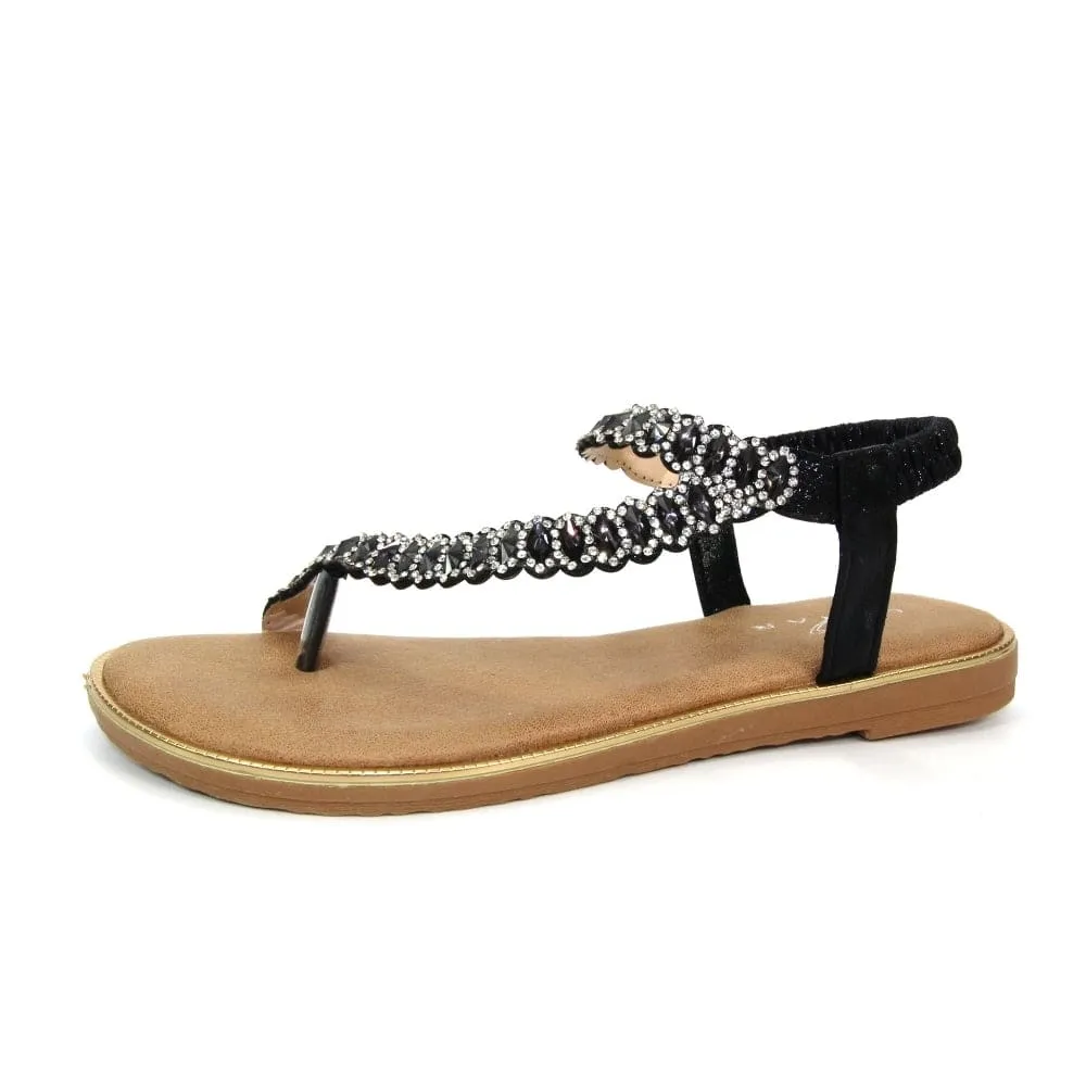 Lunar Shoes Yasmine Glitzy Toe Loop Sandal