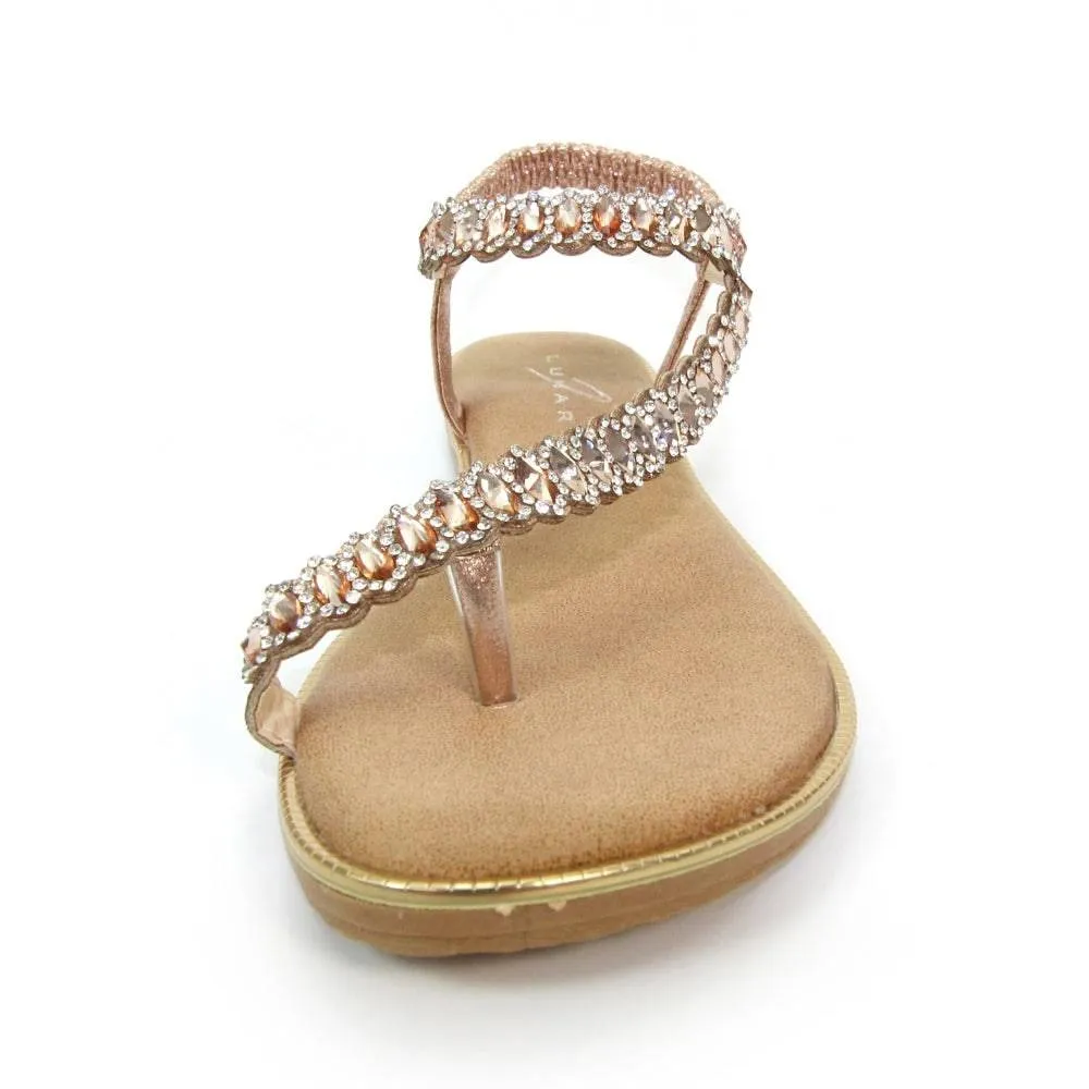 Lunar Shoes Yasmine Glitzy Toe Loop Sandal