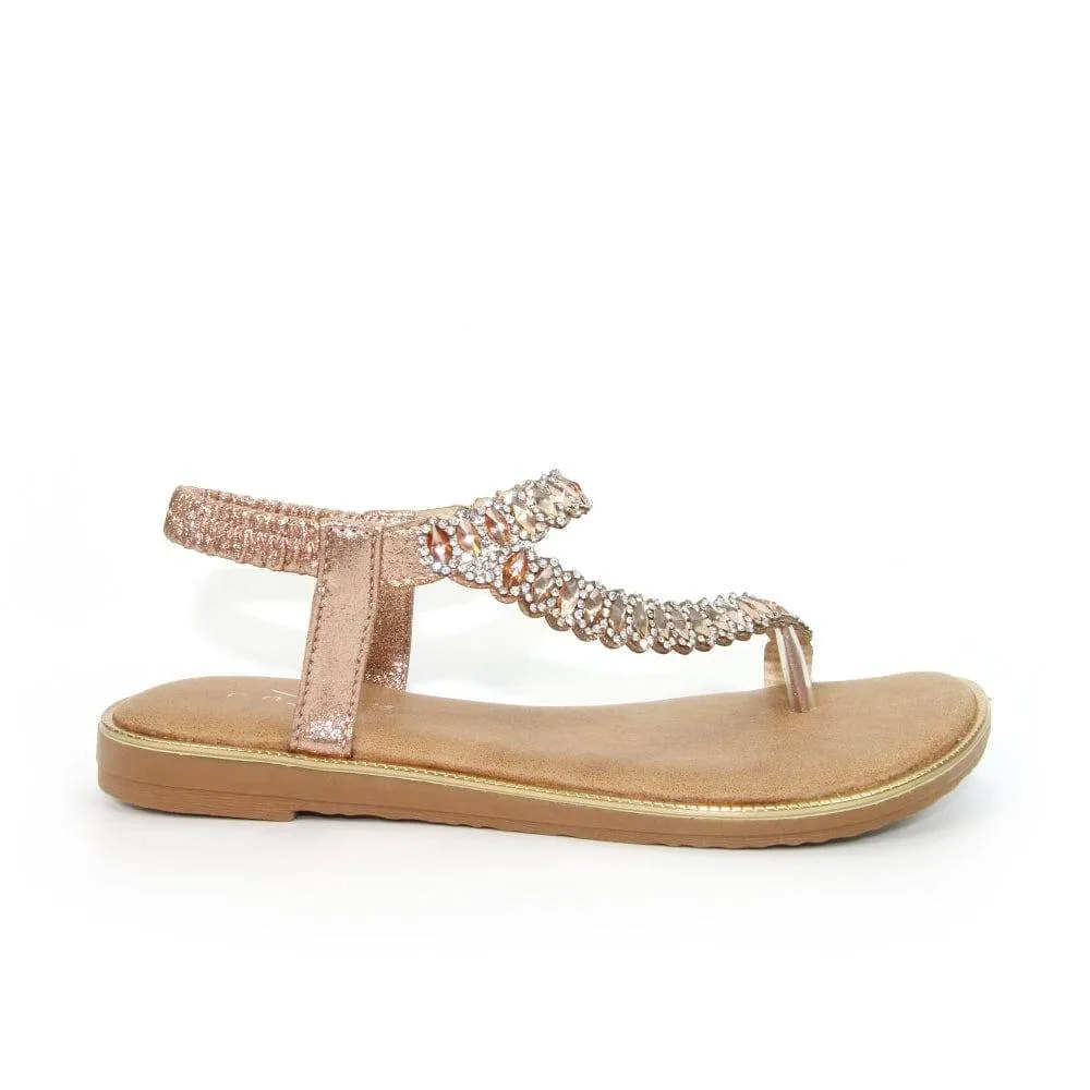 Lunar Shoes Yasmine Glitzy Toe Loop Sandal