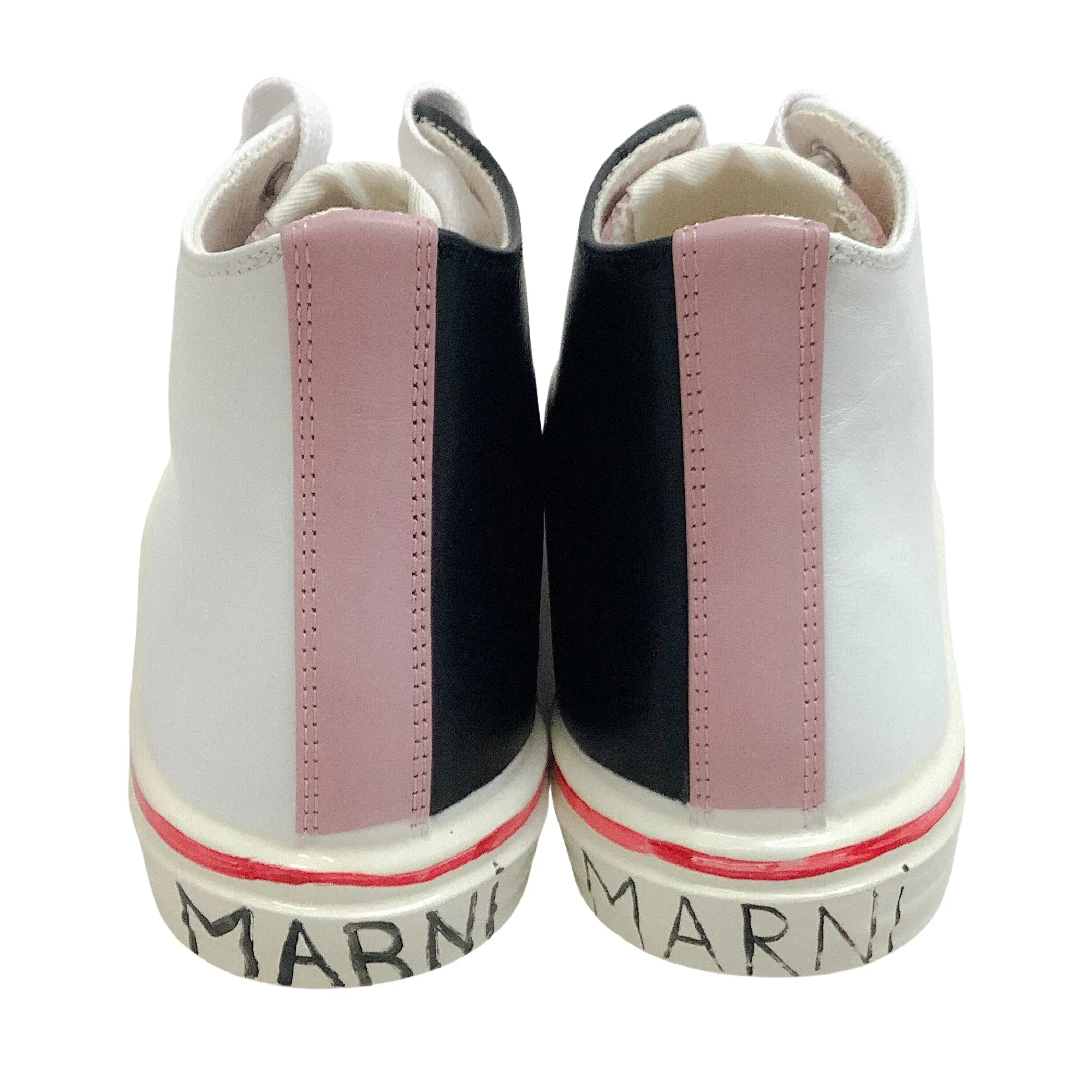 Marni White / Pink / Black Gooey High Top Sneakers