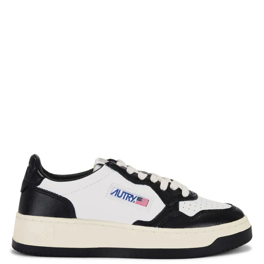 Medalist Low Bicolor Sneaker (White   Black Leather)