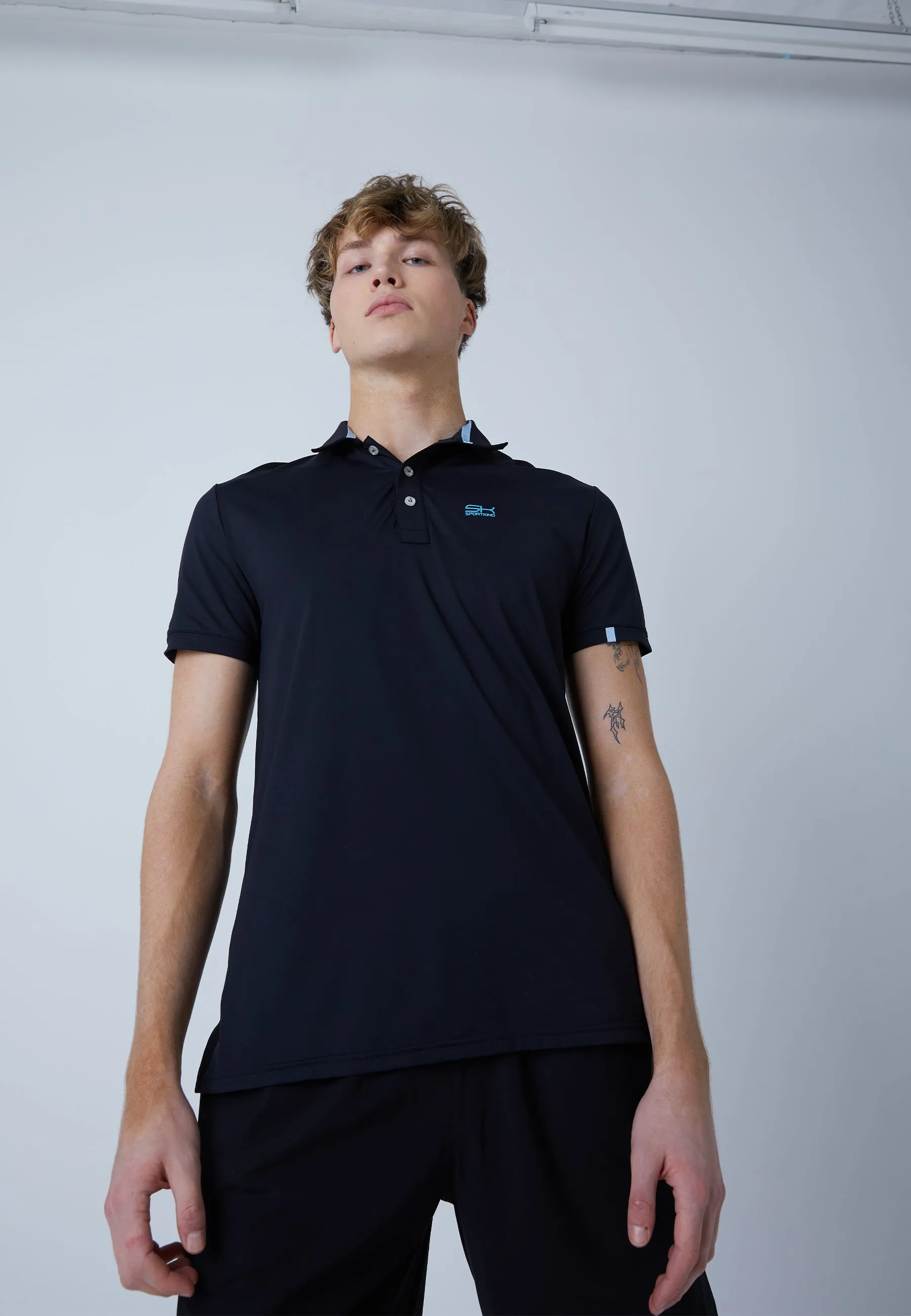 Men Tennis Polo Shirt, black