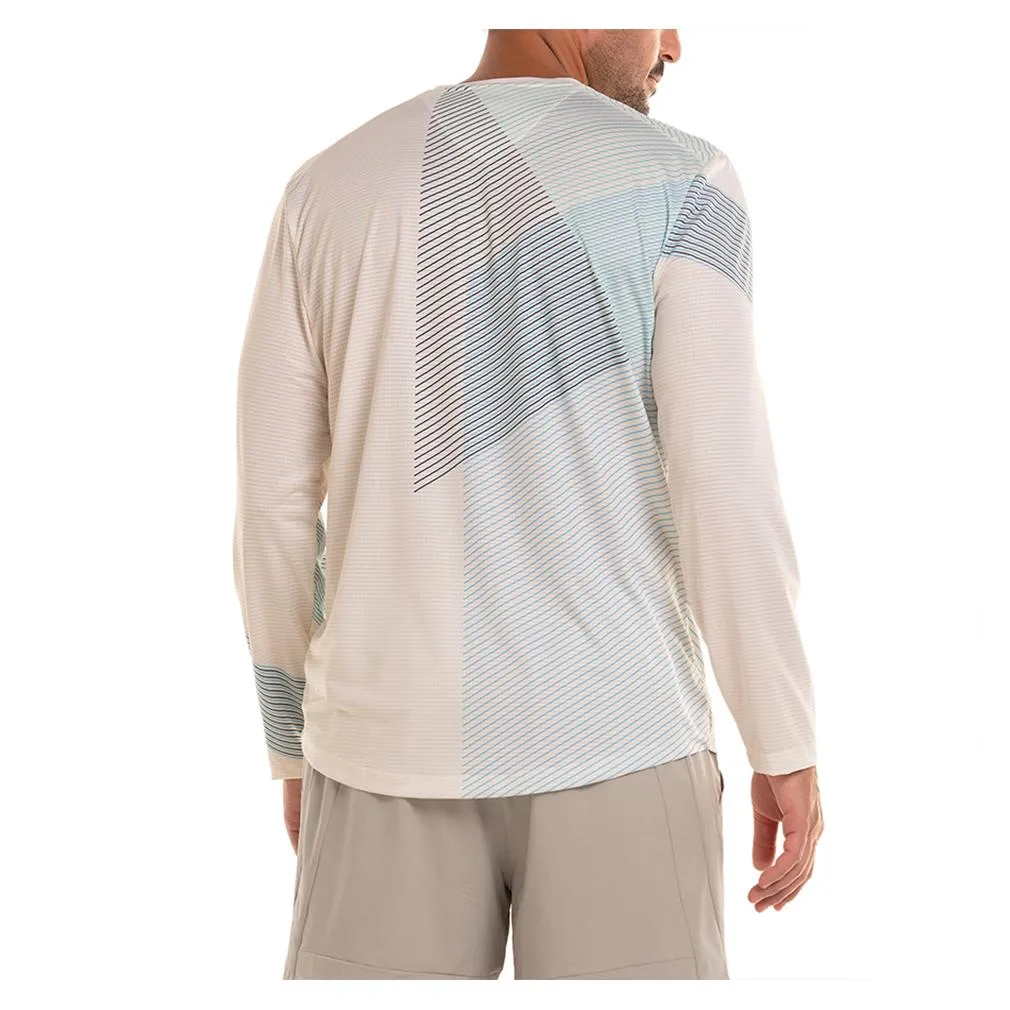 Men's Blue Heat Long Sleeve Tennis Top Star White