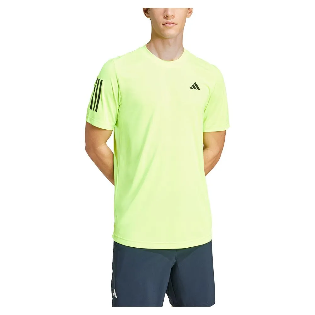 Mens Club 3 Stripe Tennis Top Lucid Lemon