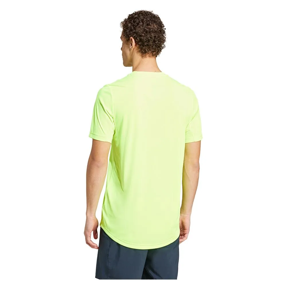 Mens Club 3 Stripe Tennis Top Lucid Lemon