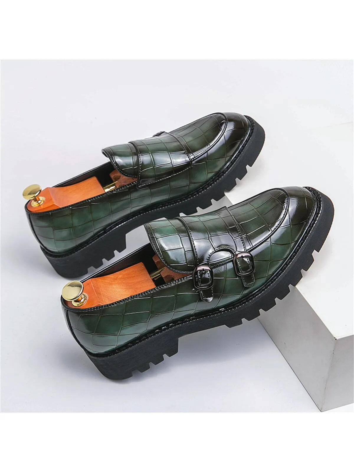 Men's Dress Shoes - One-foot Slip on PU Leather Shoes