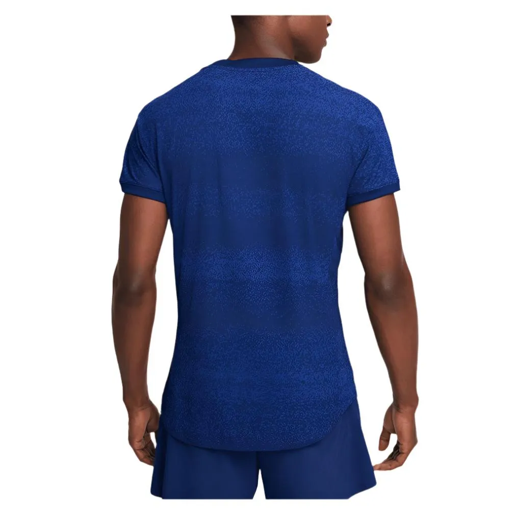 Men`s Rafa Dri-FIT Advantage Tennis Top Blue Void and Laser Blue