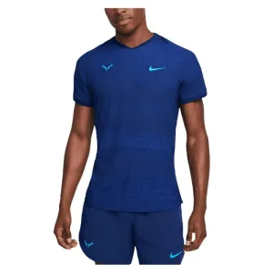 Men`s Rafa Dri-FIT Advantage Tennis Top Blue Void and Laser Blue