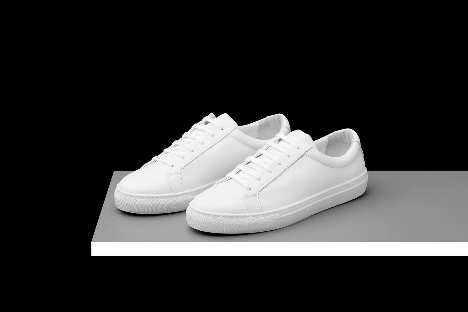 Mens White Leather Sneakers