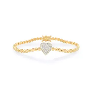 Mini Bezel Tennis Bracelet with Diamond Pave Heart