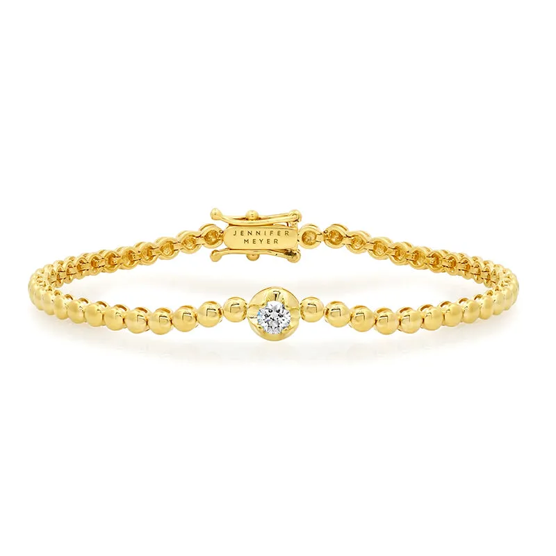 Mini Bezel Tennis Bracelet With Illusion Set Diamond Center