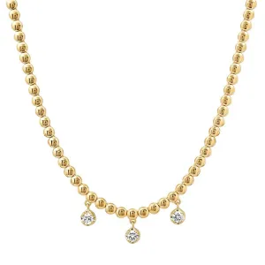 Mini Bezel Tennis Necklace With 3 Medium Illusion Set Diamonds