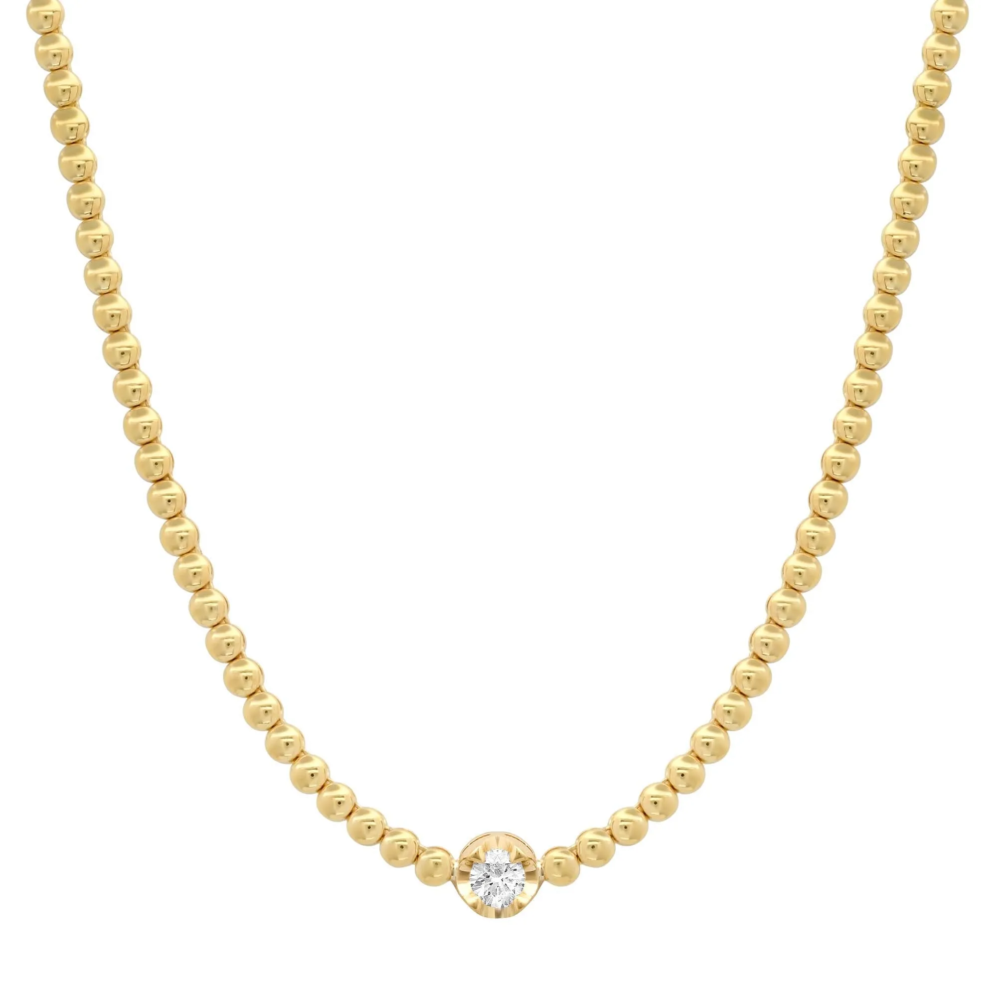 Mini Bezel Tennis Necklace with Illusion Set Diamond Accent