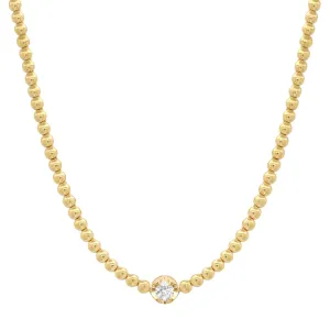 Mini Bezel Tennis Necklace with Illusion Set Diamond Accent