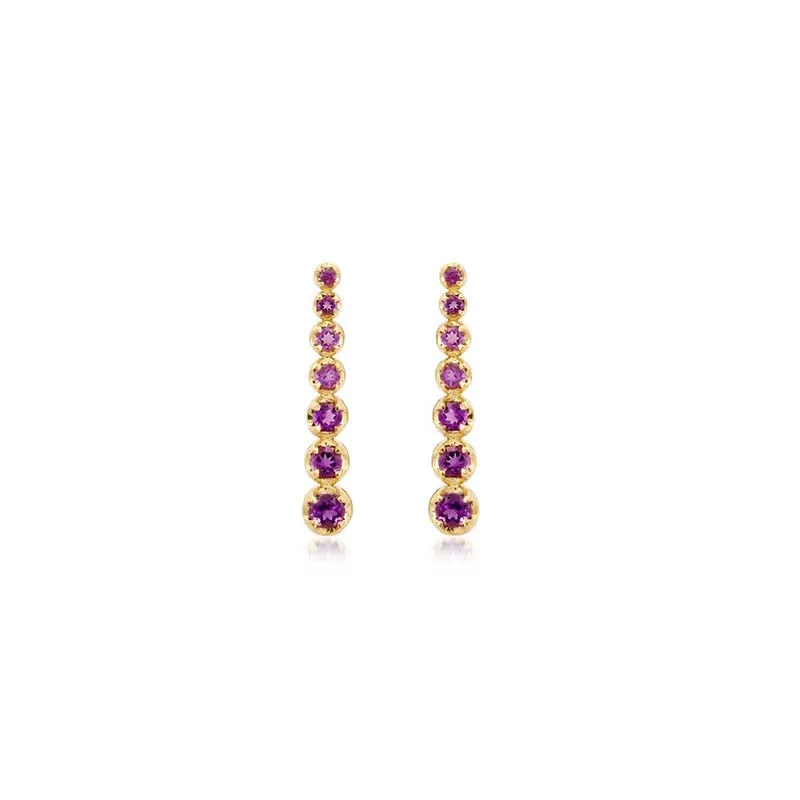 Mini Graduated Amethyst Tennis Studs