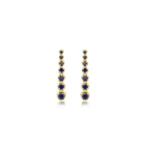 Mini Graduated Blue Sapphire Tennis Studs