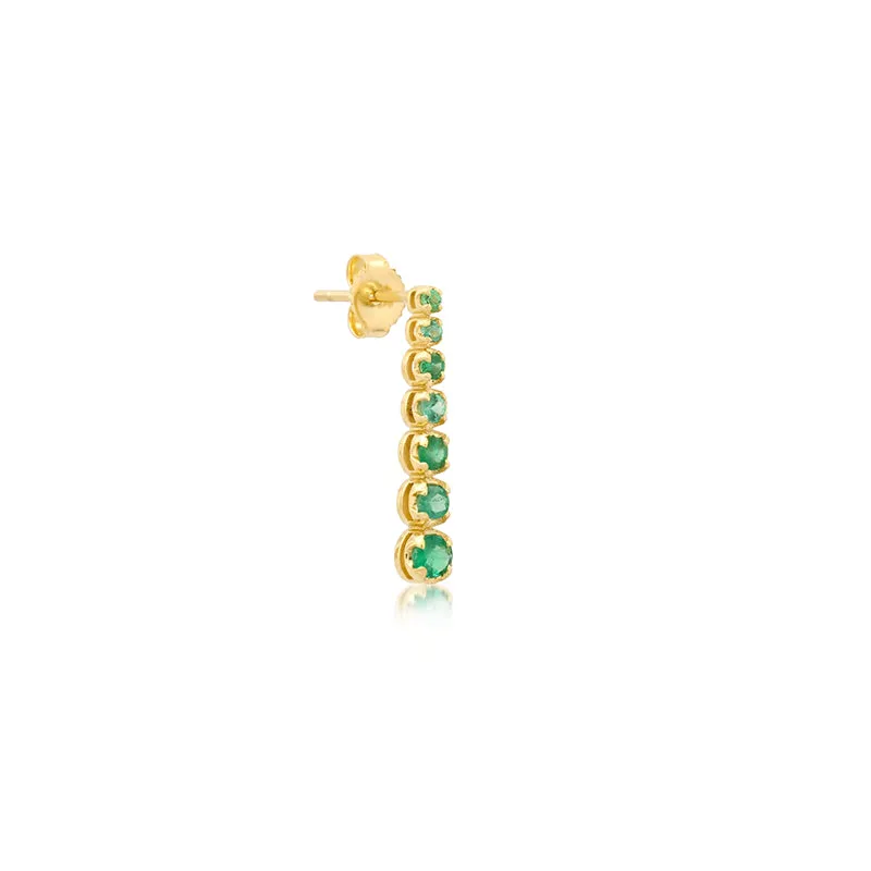 Mini Graduated Emerald Tennis Studs