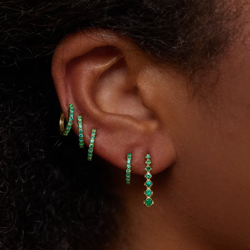 Mini Graduated Emerald Tennis Studs